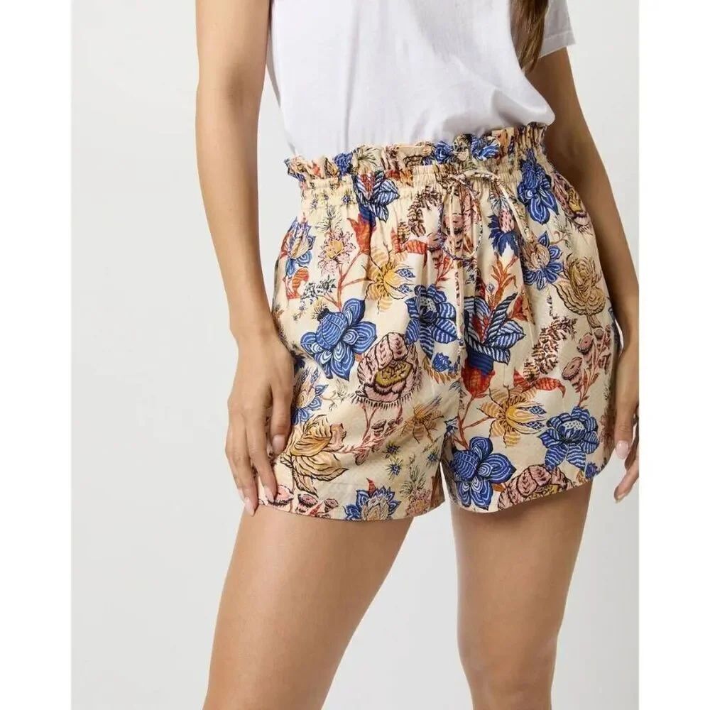 ULLA JOHNSON Devin Shorts in Magnolia 0 Womens Floral Bottoms